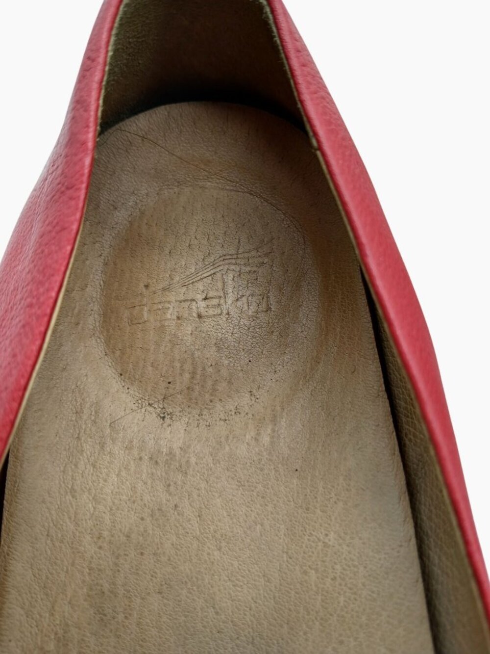 Dansko Larisa Womens Red Leather Flats Size 39 Low Heel Slip-On Removable Insole - Picture 10 of 11
